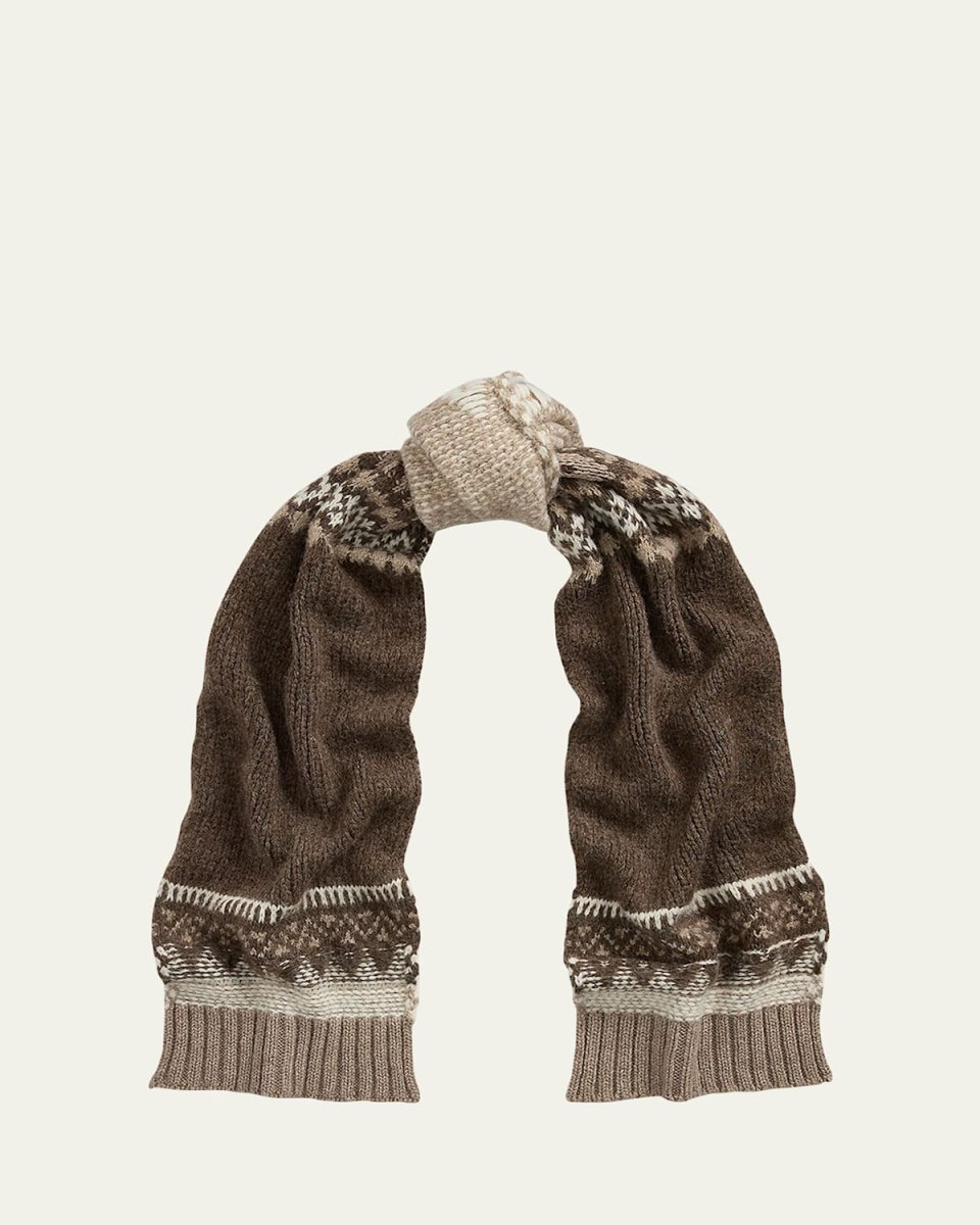 Jacquard-Knit Cashmere-Blend Scarf